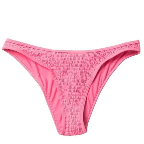 NWOT KENDALL+ KYLIE Henley Smocked Bikini Bottom - Picture 1 of 7